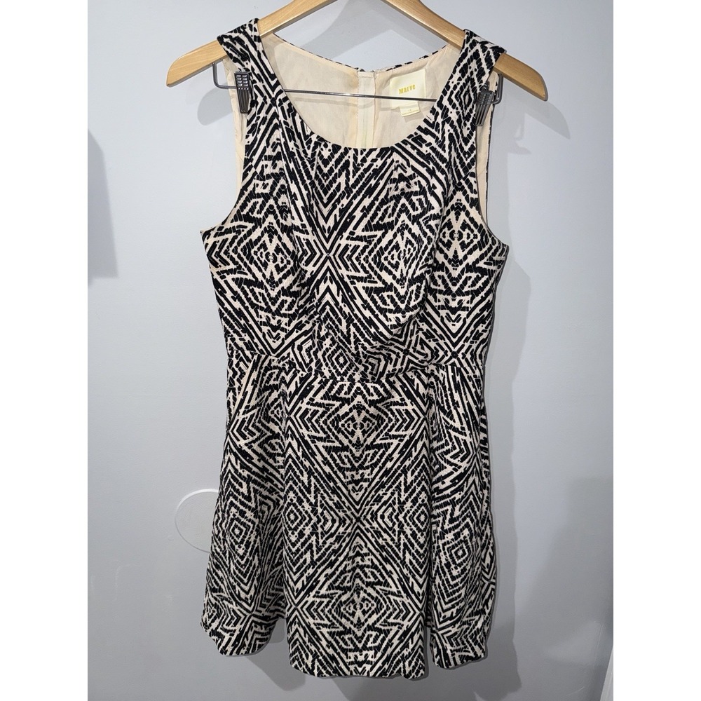 Anthropologie Maeve Tribal Geometric Print Pebble Print Skater Mini Dress Sz‎ 10